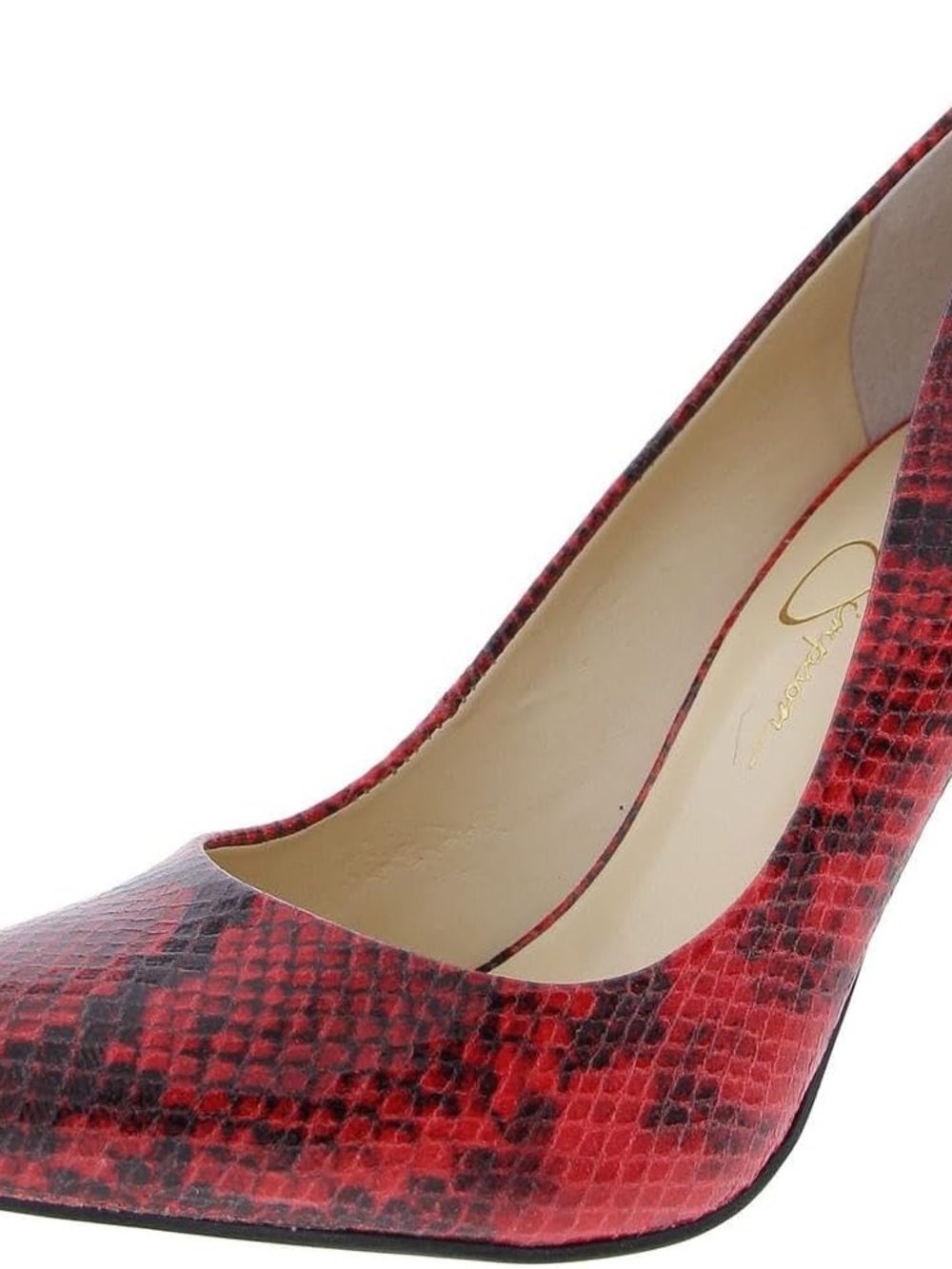 Jessica Simpson NWT Red Snake-Print Cassani Pointed Toe High Heel Pumps 7M